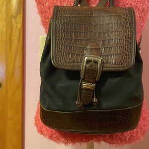 Vintage Brighton Women’s Crocodile Leather Brown Backpack Purse